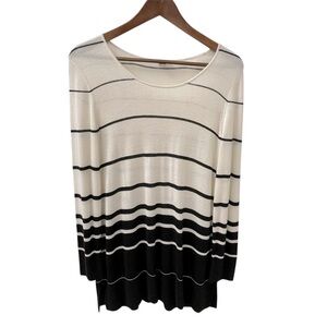 J. Jill Sweater Long Sleeves Black and White Stripes Women’s Size Small